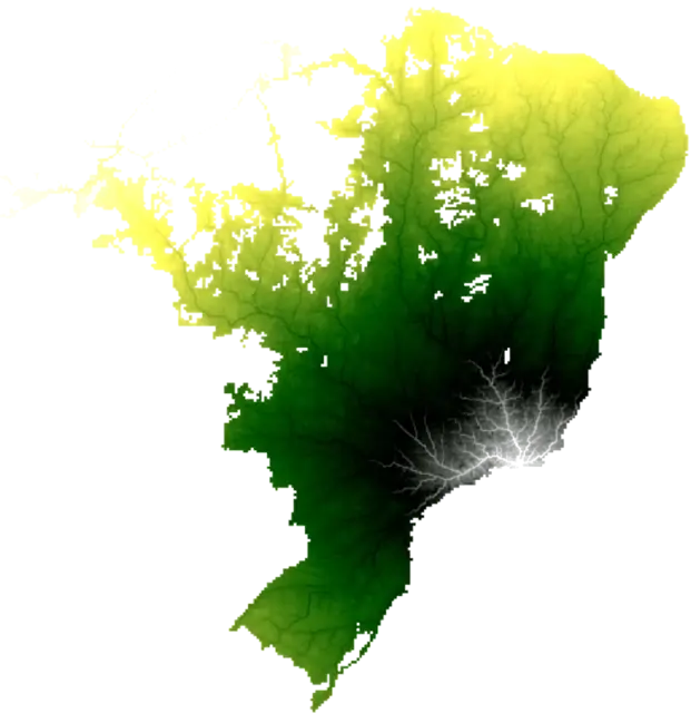 Every road in Brazil drawn at once as a glowing dendrite, brightest where the most routes overlap